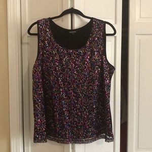 Multicolored sequined tank top
